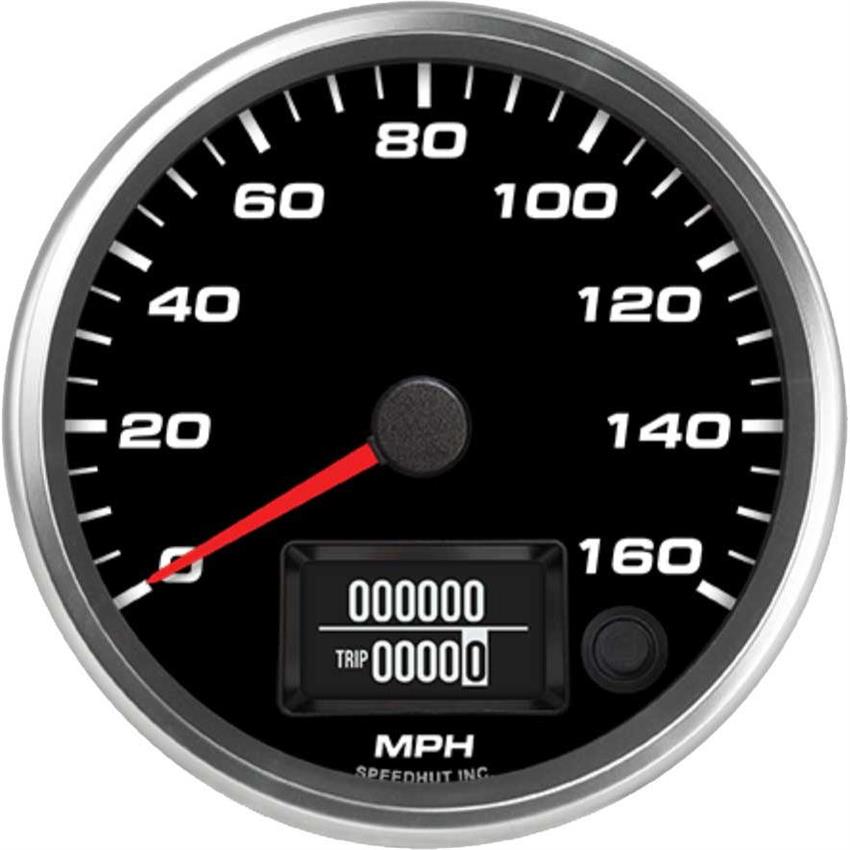 Speedhut 4" 160 mph Programmable Speedometer (R4-S12-REV)