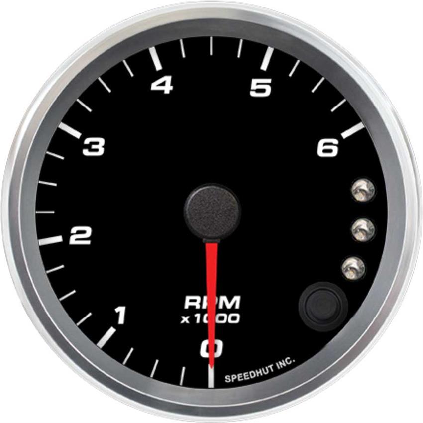 Speedhut 3-3/8" 6K RPM Shift-light Tachometer (R3-TC2-REV)