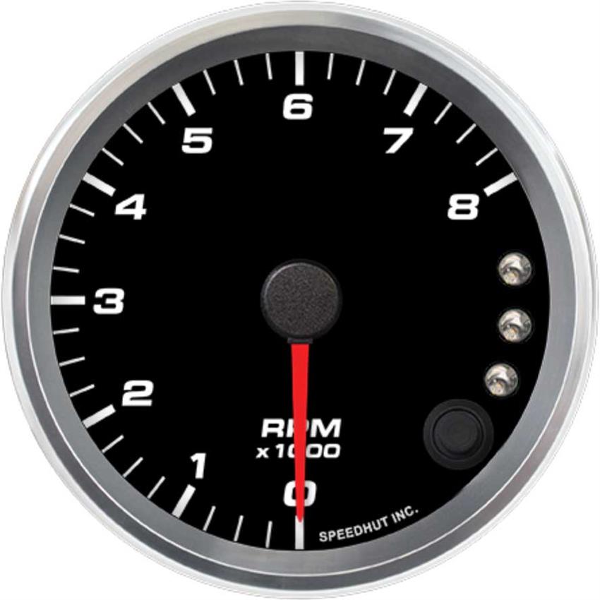 Speedhut 3-3/8" 8K RPM Shift-light Tachometer (R3-TC3-REV)