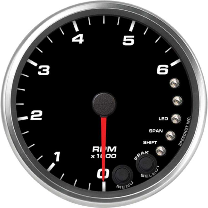 Speedhut 4" 6K RPM Shift-light Tachometer (R4-TC2-REV)