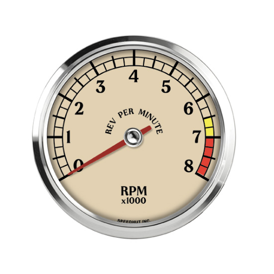 Speedhut L4-TC3-ATQ 4" Shift Light Tachometer, 0-8,000 RPM