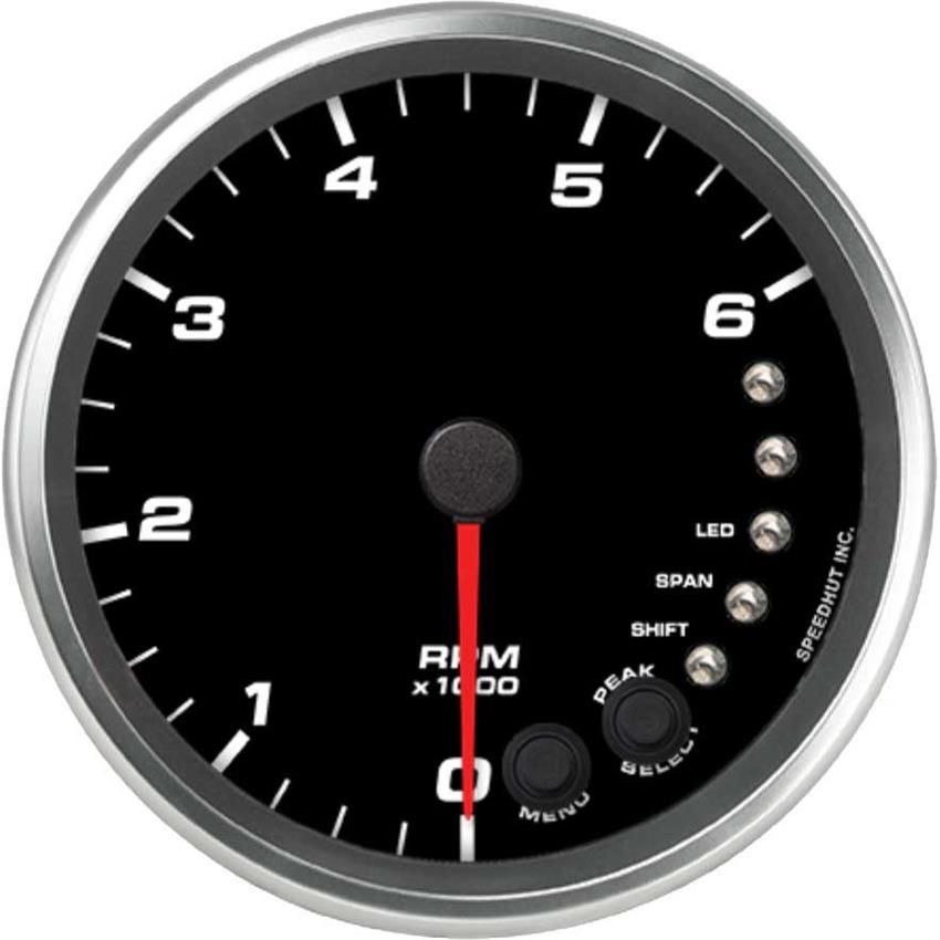 Speedhut 4-1/2" 6K RPM Shift-light Dash Mount Tachometer (R45-TC2-REV)