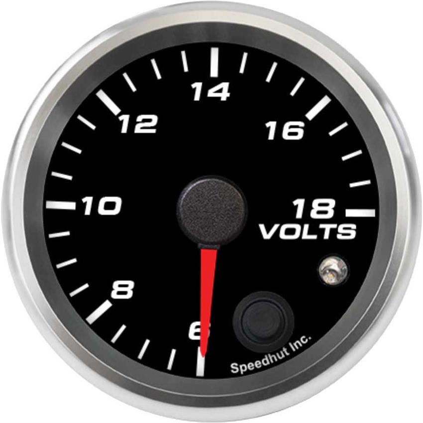 Speedhut 2-5/8" 6-18V Volt Gauge w/ Warning (R25-V1-REV)