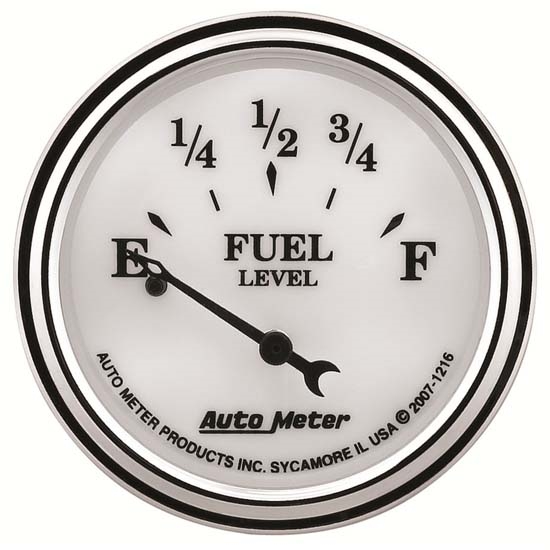Auto Meter 1605 Old TYME White Fuel Level Gauge