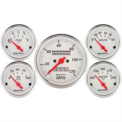 AutoMeter 1300 Arctic White 5 Piece Gauge Kit