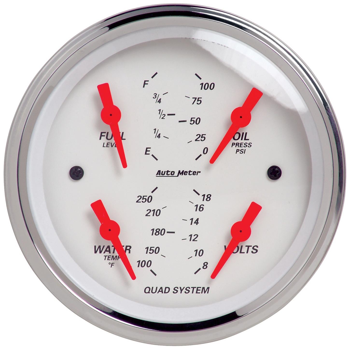 AutoMeter 1312 Arctic White Air-Core Quad Gauge
