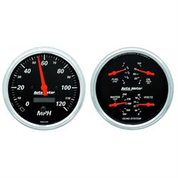 AutoMeter 1403 Designer Black Air-Core 2 Piece Gauge Kit, 5 Inch