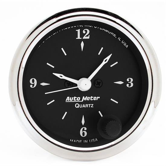 AutoMeter 1785 Old Tyme Black Quartz Clock Gauge, 21/16 Inch