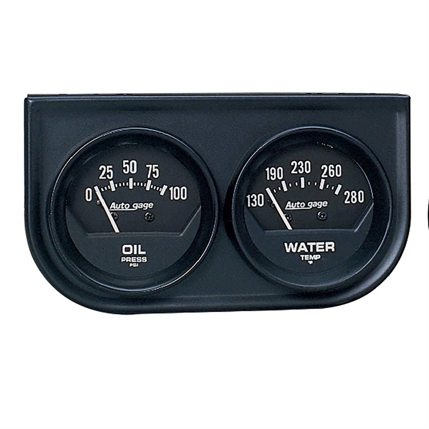 AutoMeter 2345 Auto Gage Mechanical 2 Gauge Console, Oil/Water