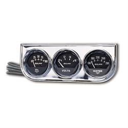 Auto Meter 2393 Black 2-1//16 Mechanical Three-Gauge Console
