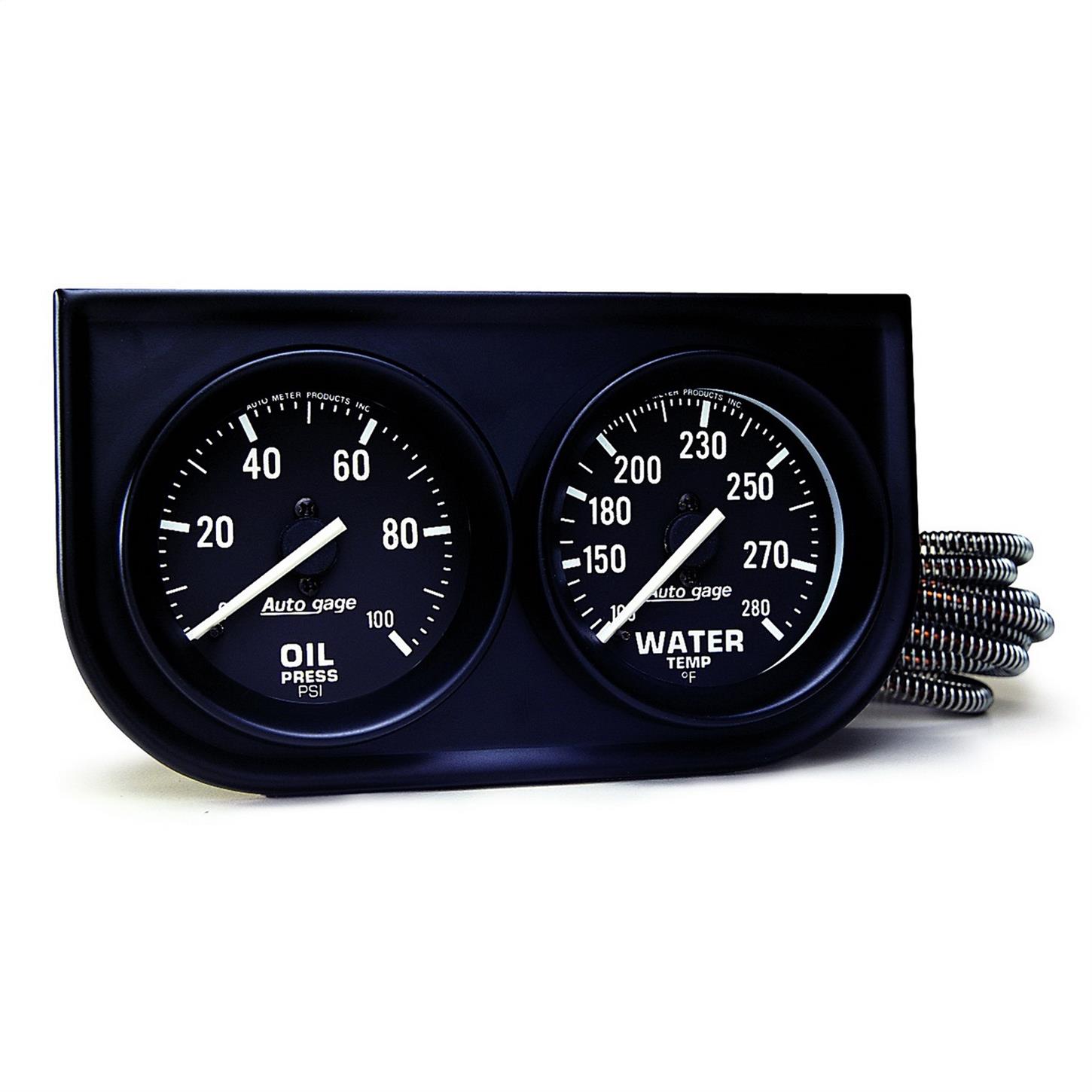 AutoMeter 2392 Auto Gage Mechanical 2 Gauge Console, Oil/Water