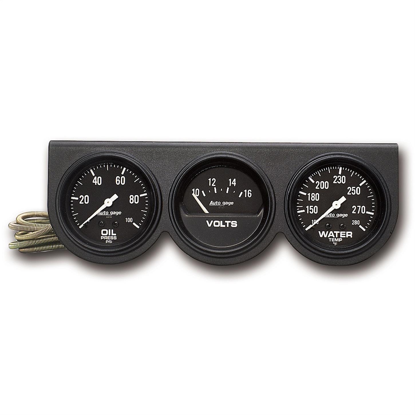 2398 Auto Gage Black Oil, Volt & Water Black Console - 2.62 in.