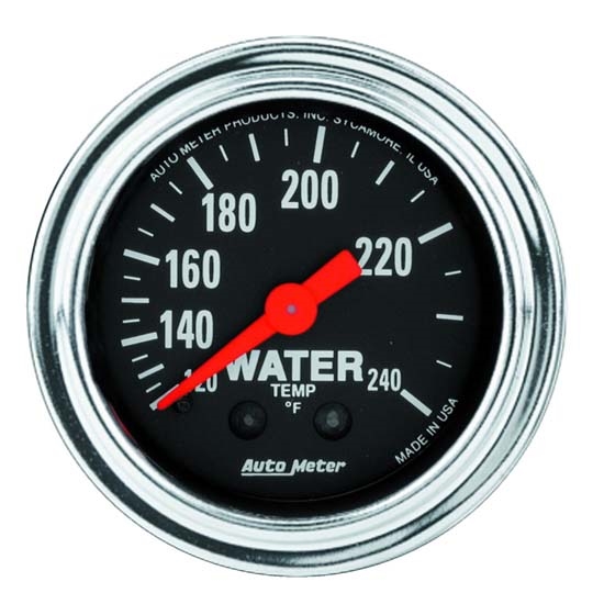 AutoMeter 2433 Trad. Chrome Mechanical Water Temperature Gauge