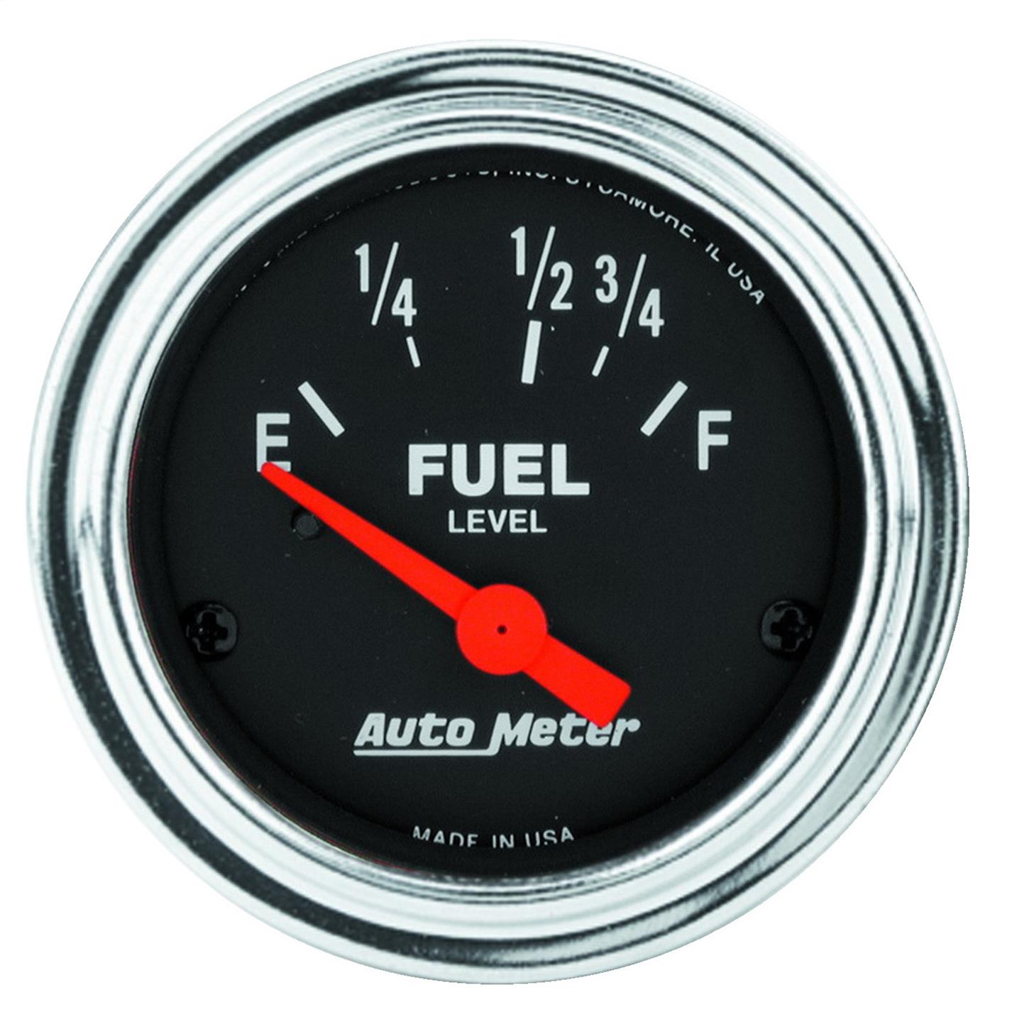 AutoMeter 2518 Trad. Chrome Air-Core Fuel Level Gauge,2-1/16