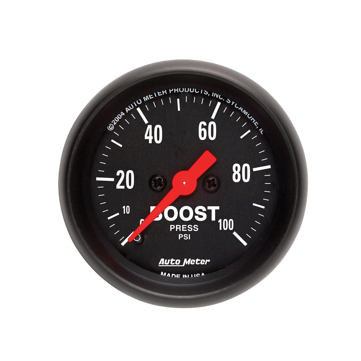 AutoMeter 2618 Z-Series Mechanical Boost Gauge, 100 PSI, 2-1/16