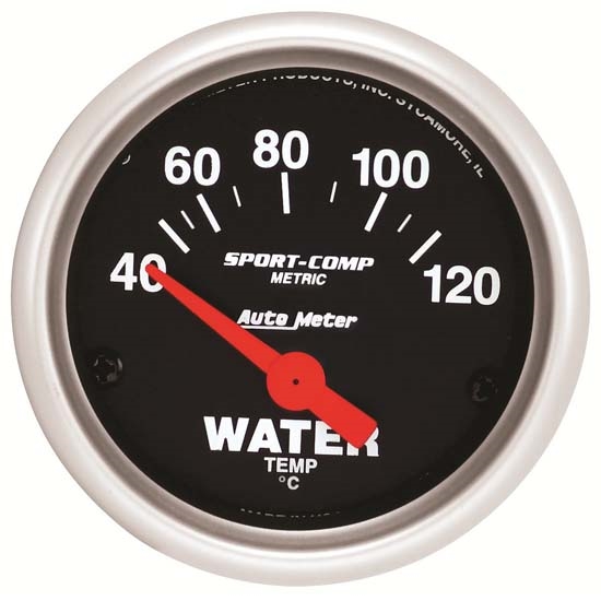 Auto Meter 3332-M Sport-Comp Mechanical Metric Water Temperature Gauge