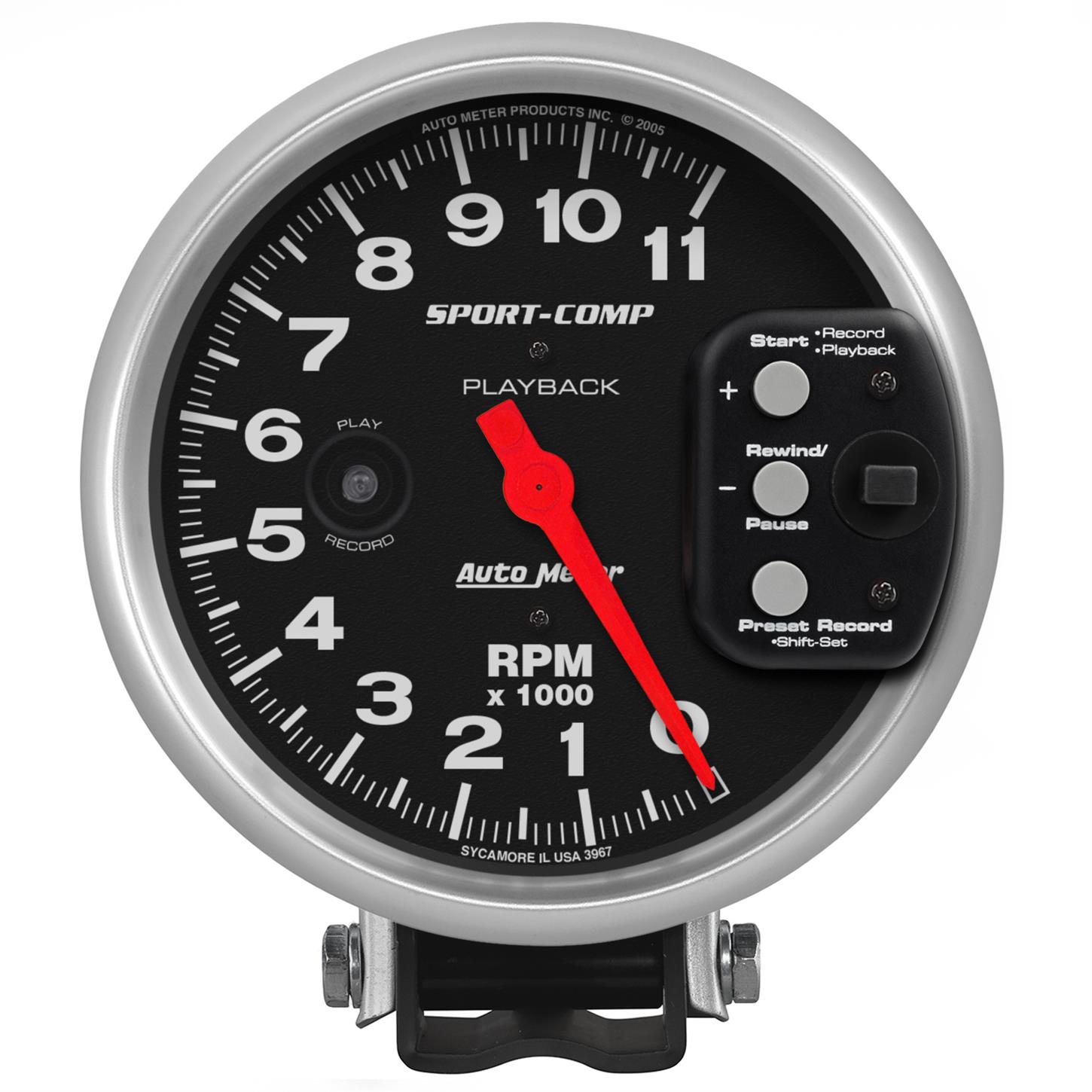 AutoMeter 3967 Tach Gauge, 5 Inch, 11K RPM, W/ RPM Playback