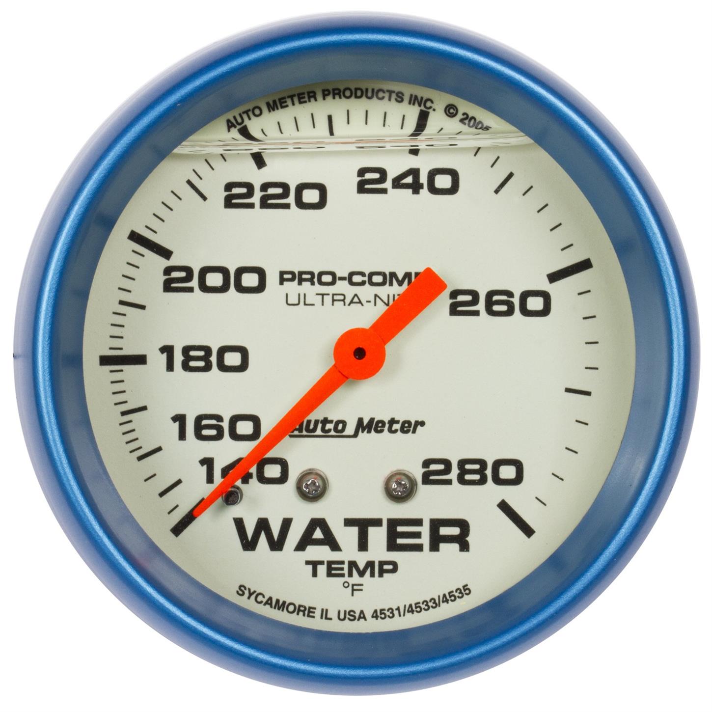 AutoMeter 4235 UltraNite Mechanical Water Temperature Gauge