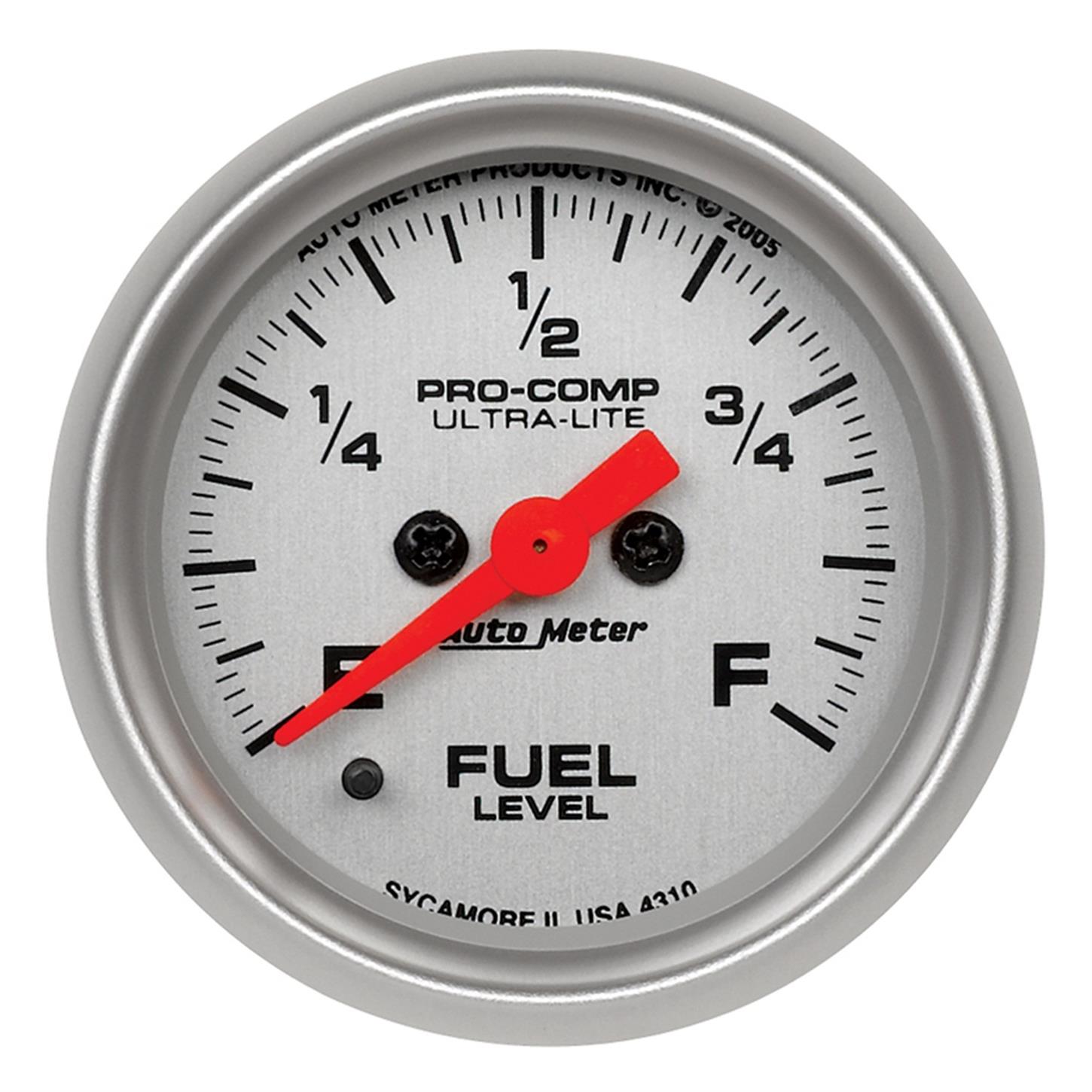 AutoMeter 4310 Fuel Level Gauge, 2 1/16 Inch, 0280 Ohm
