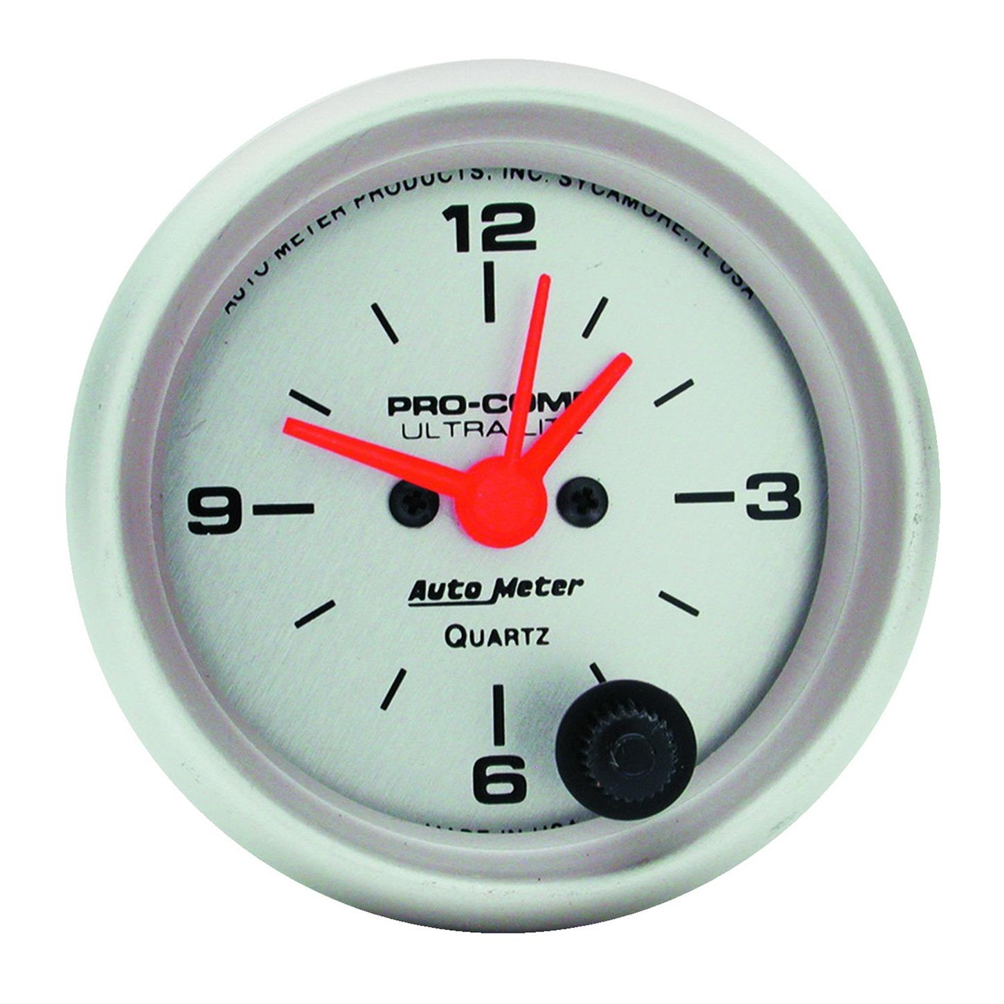 AutoMeter 4385 Ultra-Lite Quartz Clock Gauge, 2-1/16 Inch
