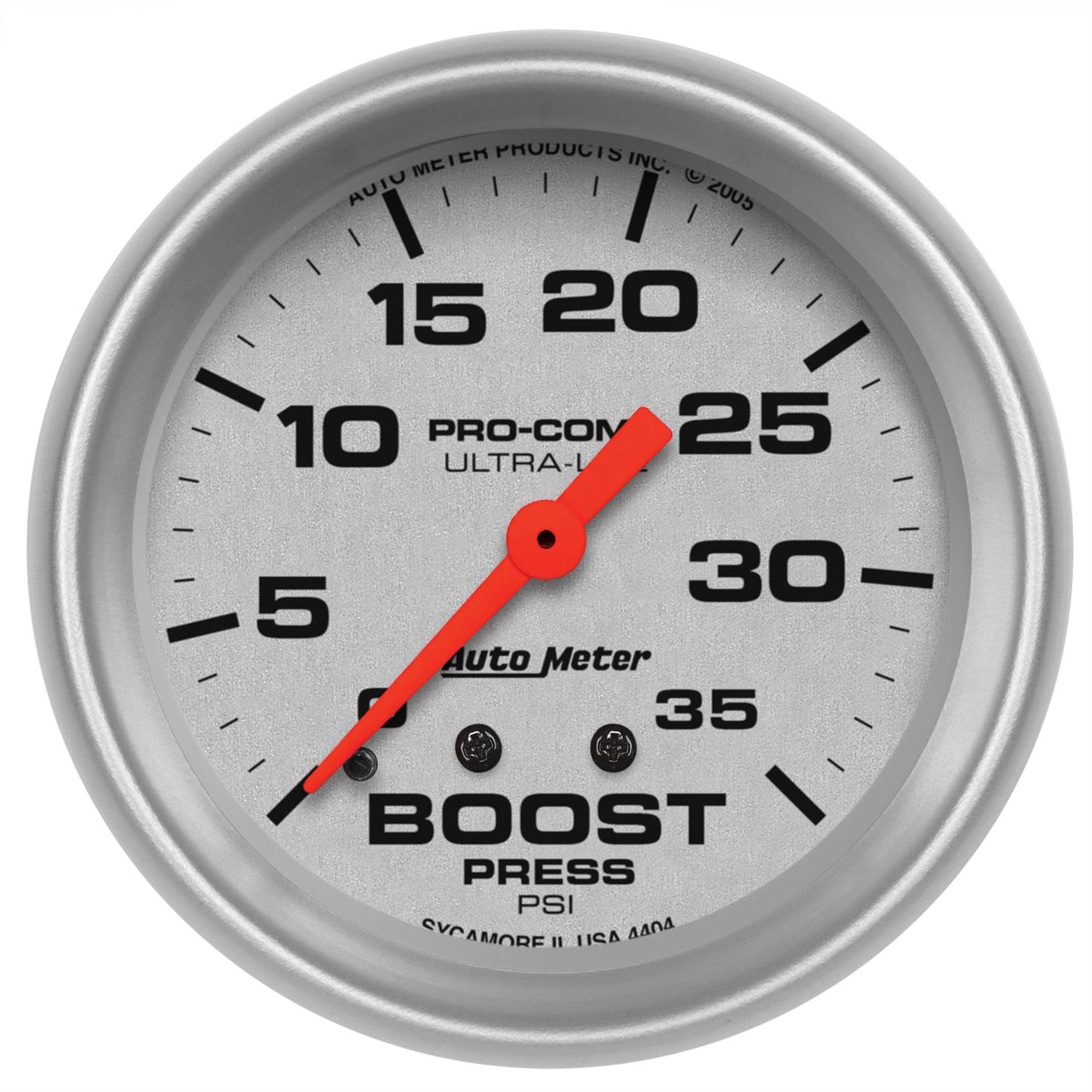 AutoMeter 4404 Ultra-Lite Mechanical Boost Gauge, 35 PSI, 2-5/8