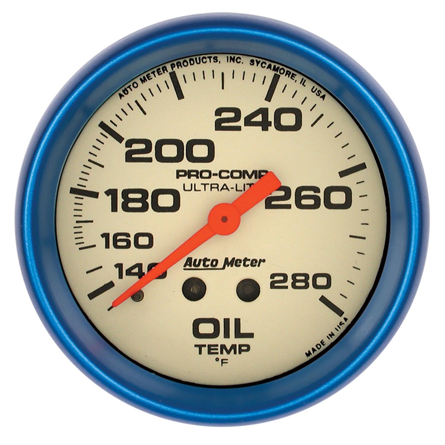 AutoMeter 4541 UltraNite Mechanical Oil Temp. Gauge,25/8 In.