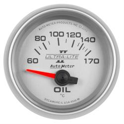 Auto Meter 2543 Traditional Chrome Electric Oil Temperature Gauge