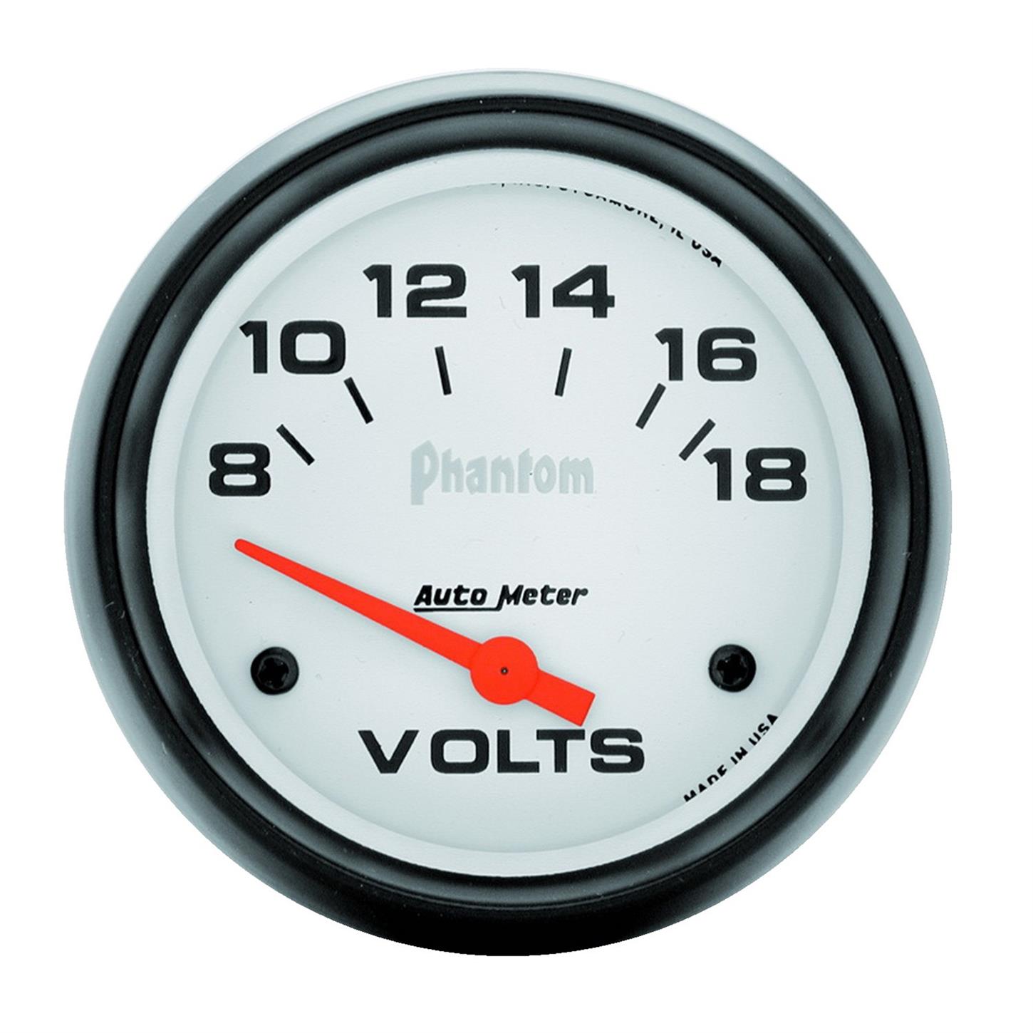 AutoMeter 5891 Phantom Air-Core Electric Voltmeter Gauge, 2-5/8