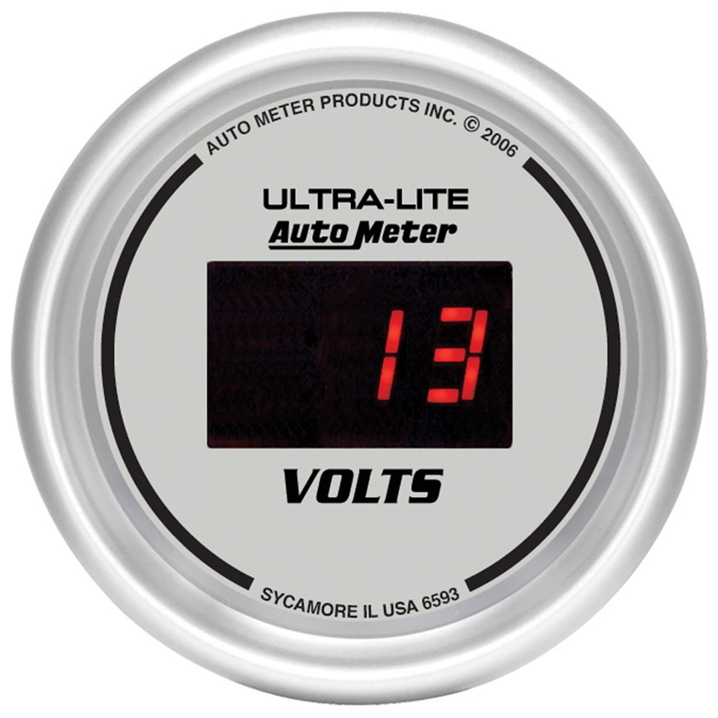 AutoMeter 6593 Ultra-Lite Digital Digital Voltmeter Gauge