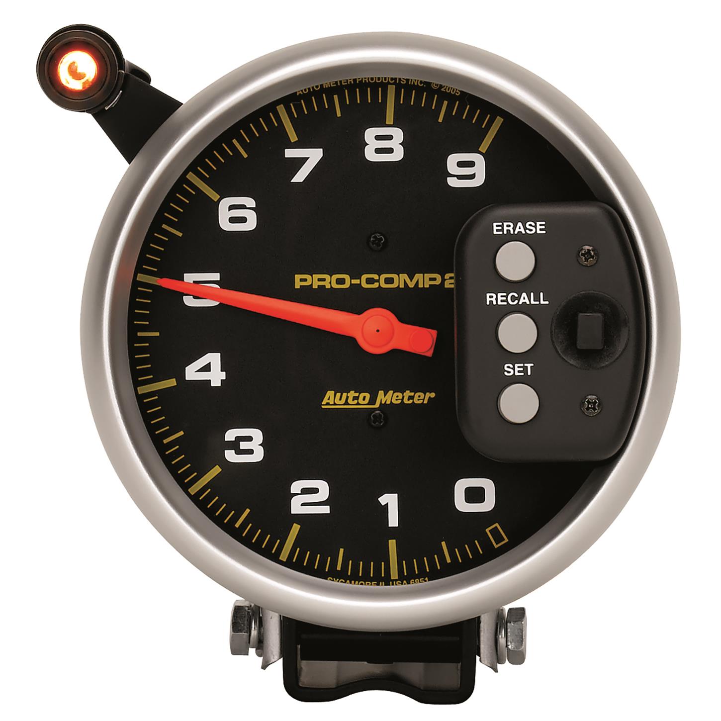 AutoMeter 6851 Tach Gauge, 5 Inch, 9K RPM, Quick Lite,