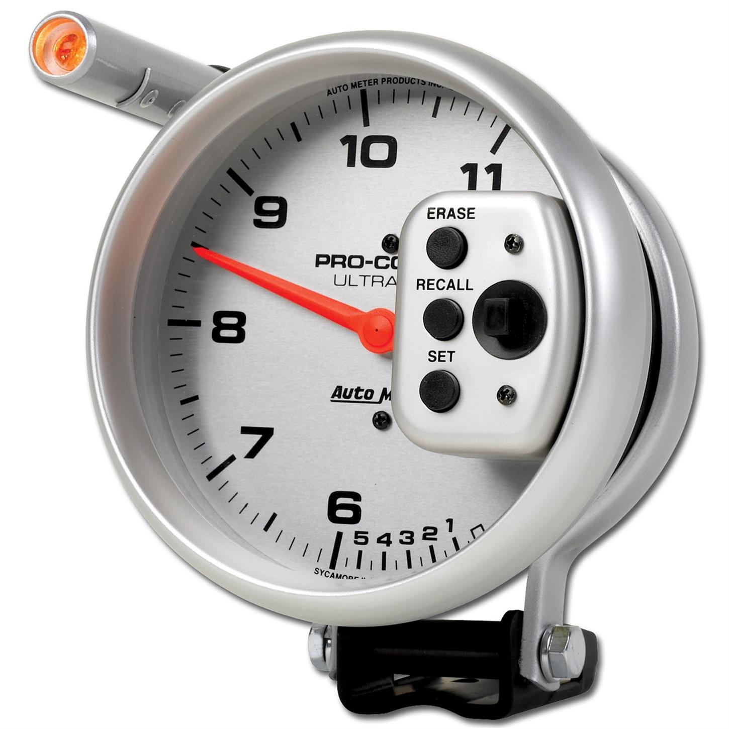 AutoMeter 6855 Tach Gauge, 5 Inch, 11K RPM, Peak Memory, UL