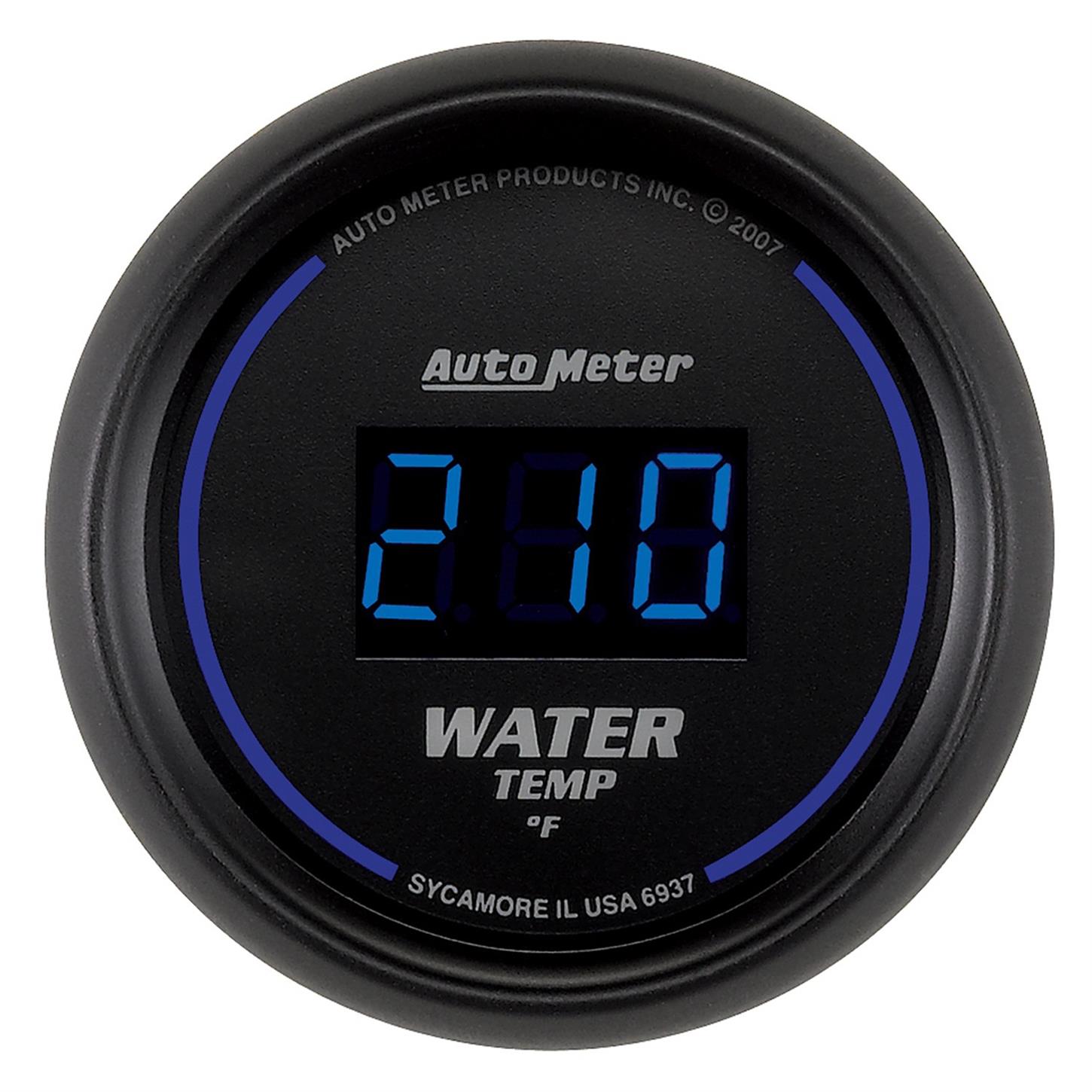 AutoMeter 6937 Cobalt Digital Water Temperature Gauge,2-1/16 Inch