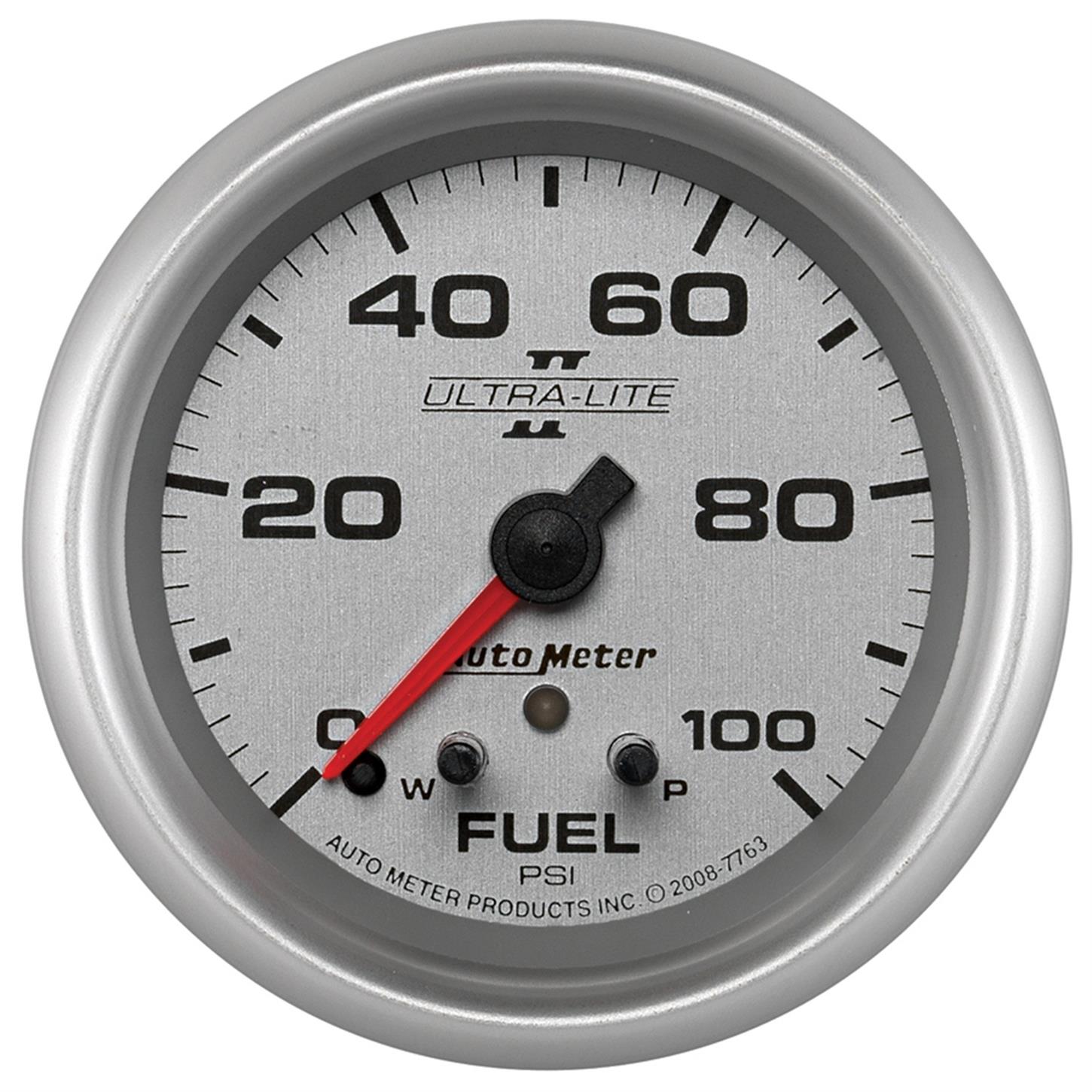 AutoMeter 7763 Fuel Pressure Gauge, 2 5/8 Inch, 100PSI, UL