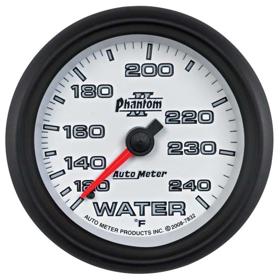 AutoMeter 7832 Phantom II Mechanical Water Temp Gauge, 25/8 Inch