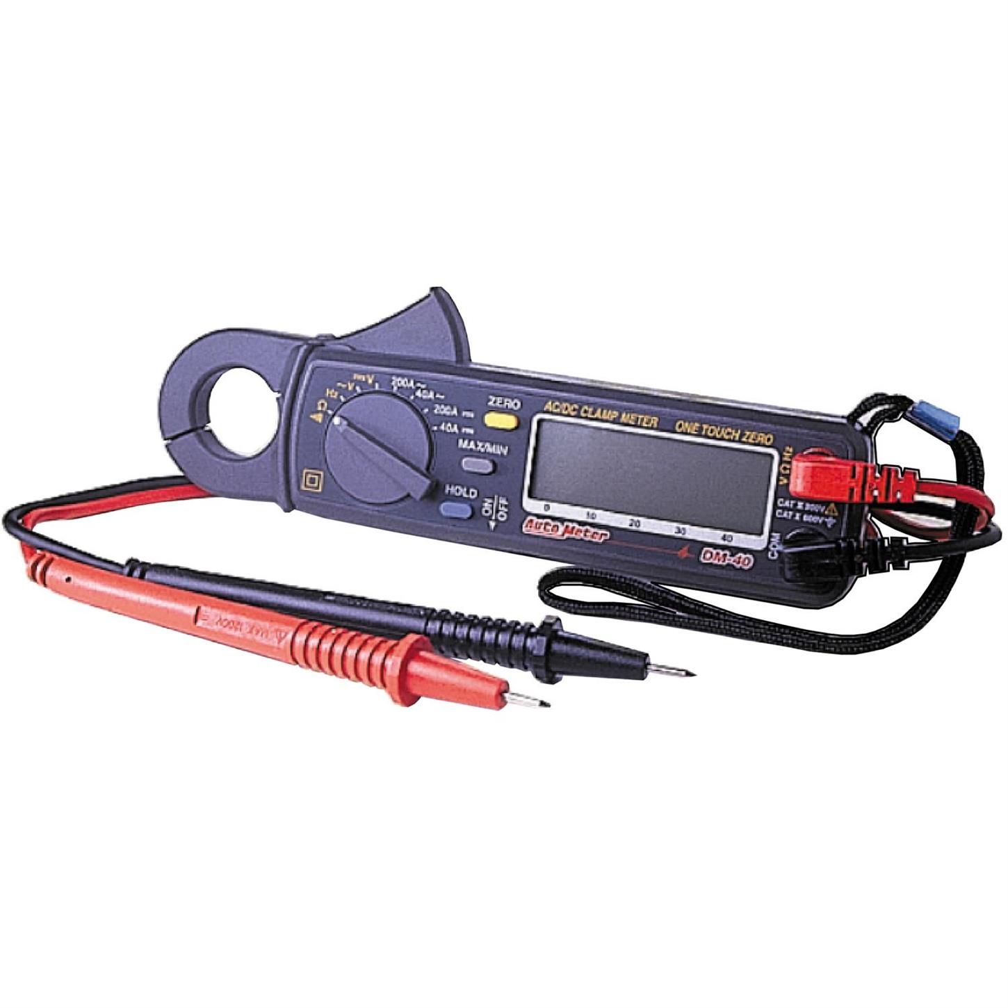 AutoMeter Digital Inductive Amp Probe and Multimeter with 23mm Clamp (DM-40)
