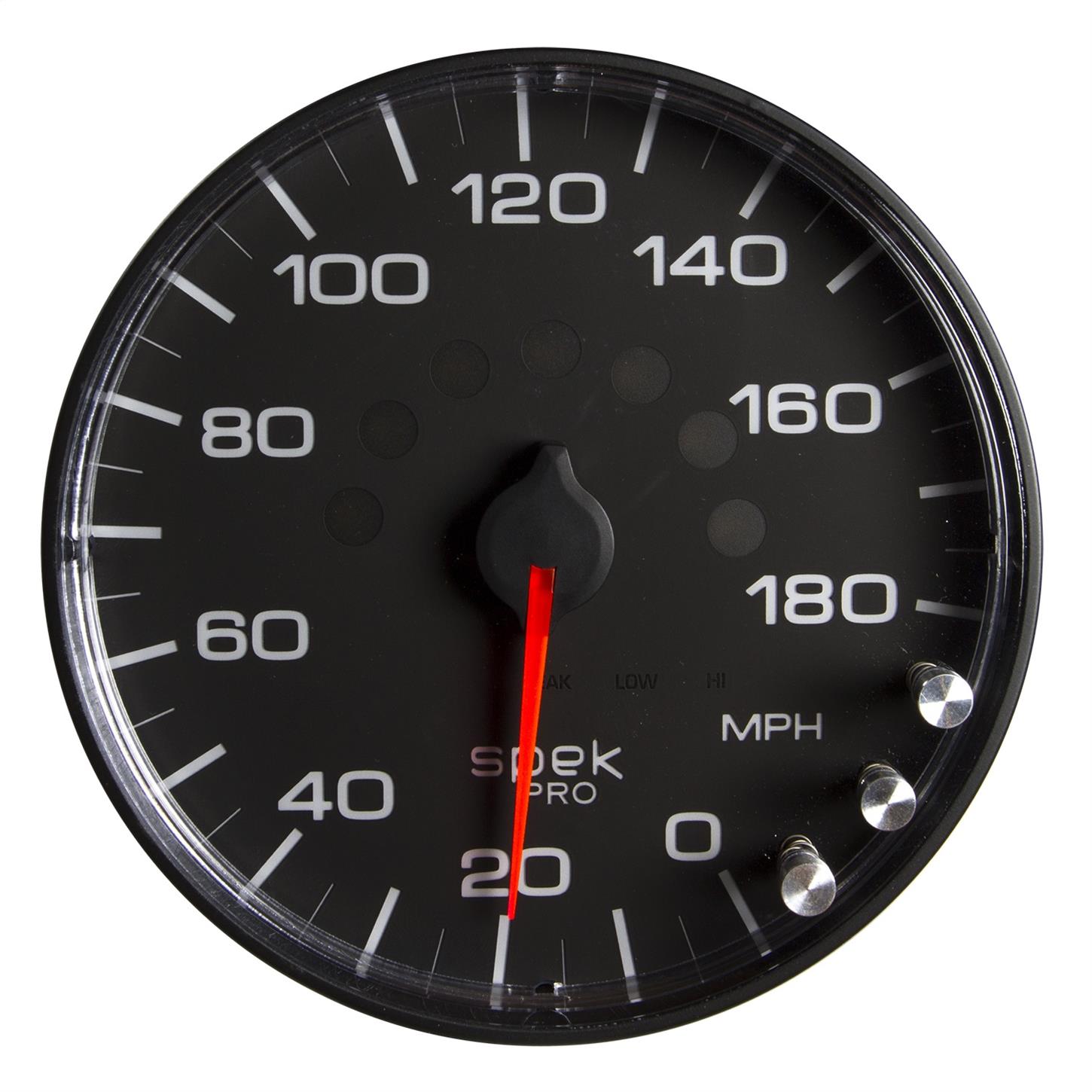 AutoMeter P230328 Speedo Gauge, 5 Inch, 180 MPH, Black/Black
