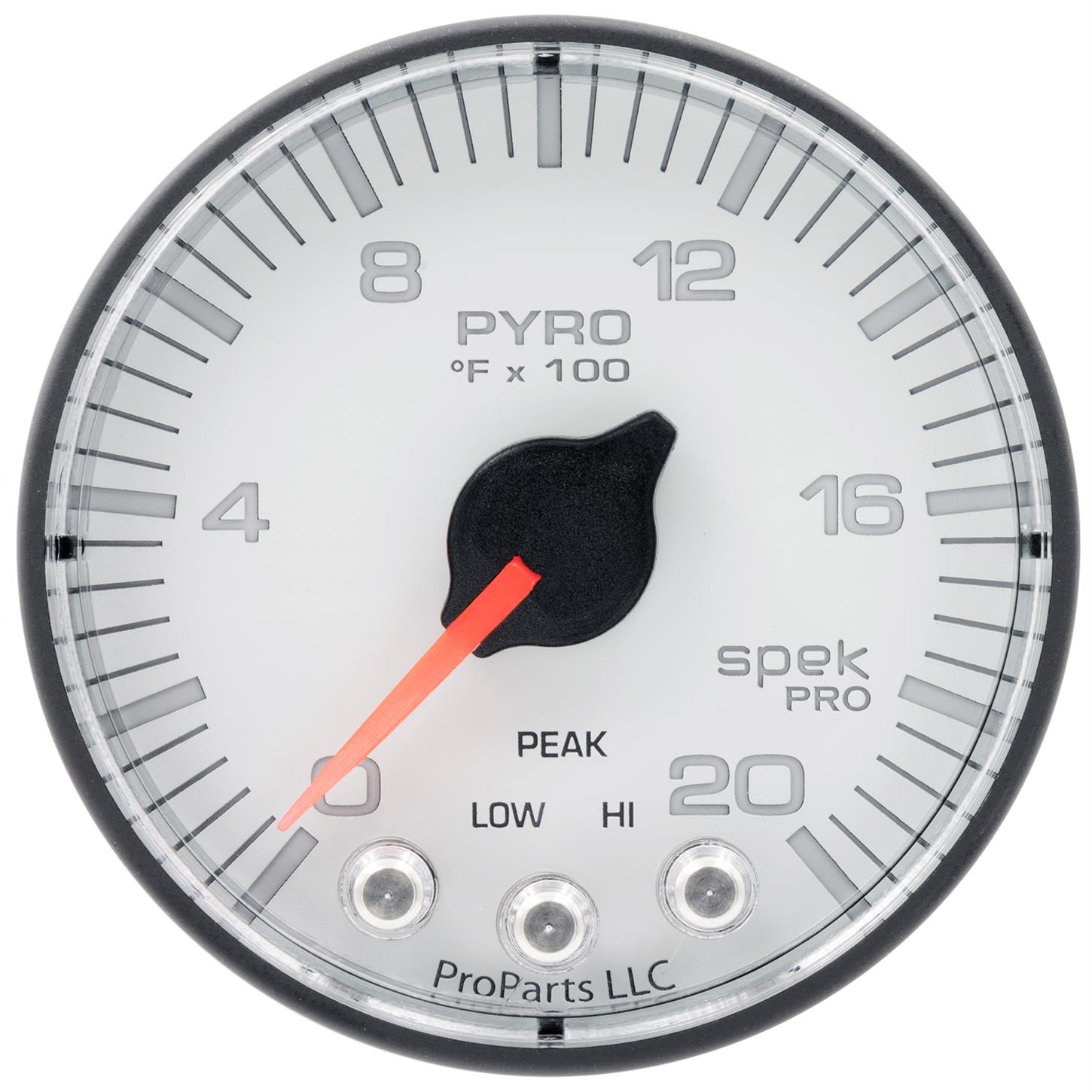 AUTO METER P310128 Gauge Pyrometer (EGT) (Spek-Pro 2 1/16", 2000?f, Stepper Motorwith Peak & Warn, Wht/Blk, Spek-Pro)