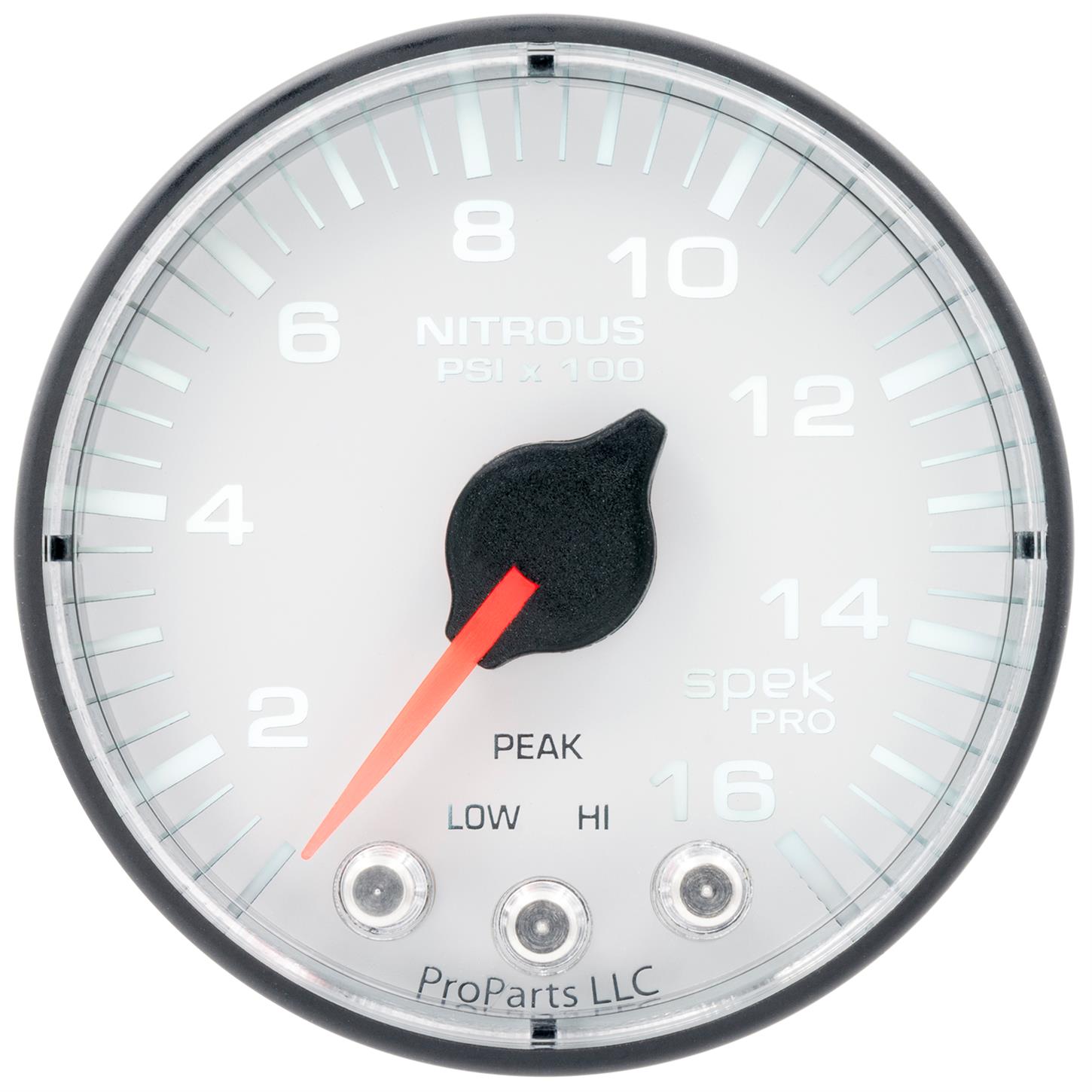 AutoMeter P320128 SpekPro Nitrous Gauge, 21/16, 01600 PSI,Flat