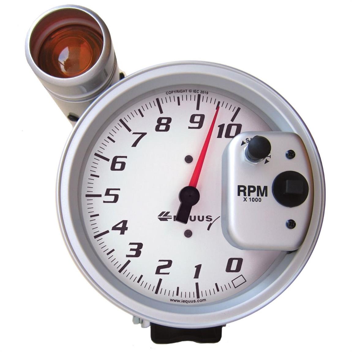 Equus E5080 5000 Series 5 Inch White Tachometer, 10,000 RPM