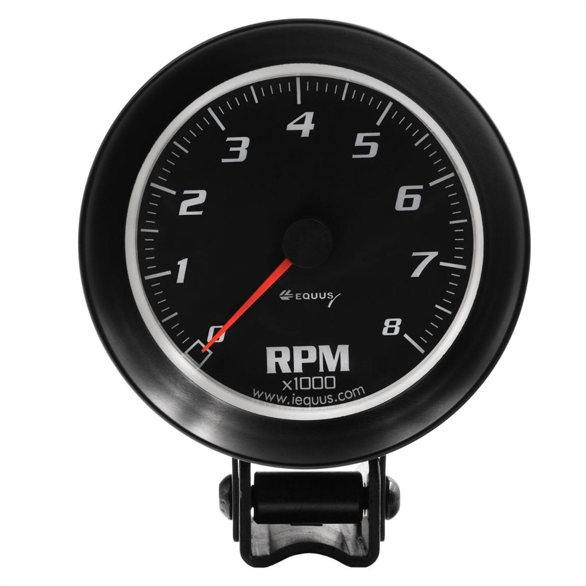 Equus E6068 6000 Series 33/8 Inch Black Tachometer, 8,000 RPM