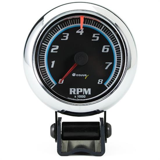 Equus E6076 6000 Series 21/2 Inch Chrome Tachometer, 8,000 RPM