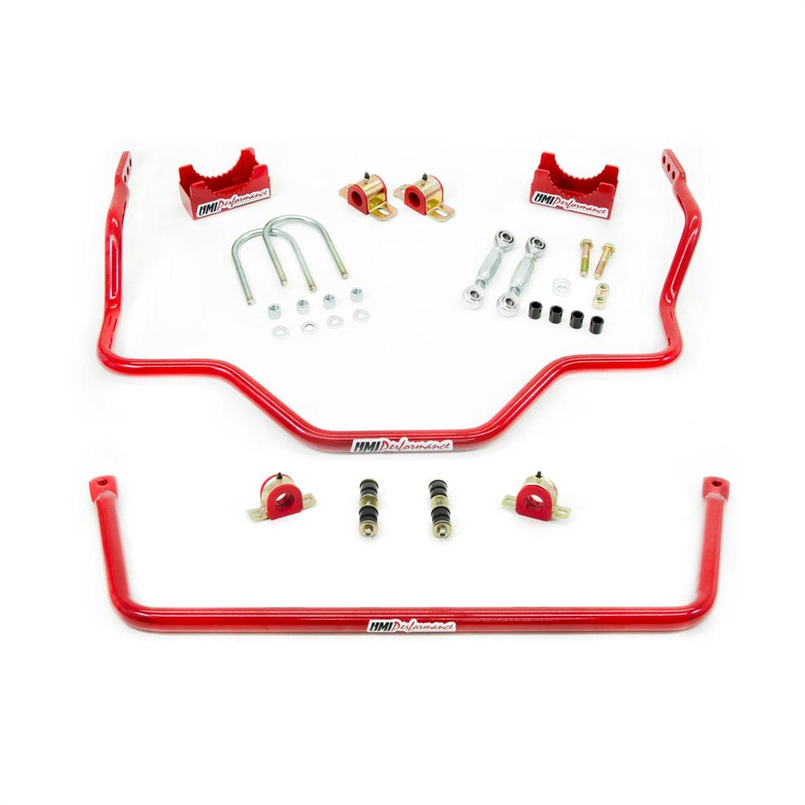 UMI 644043-R 73-87 C10 Front and Rear Sway Bar Kit, Red