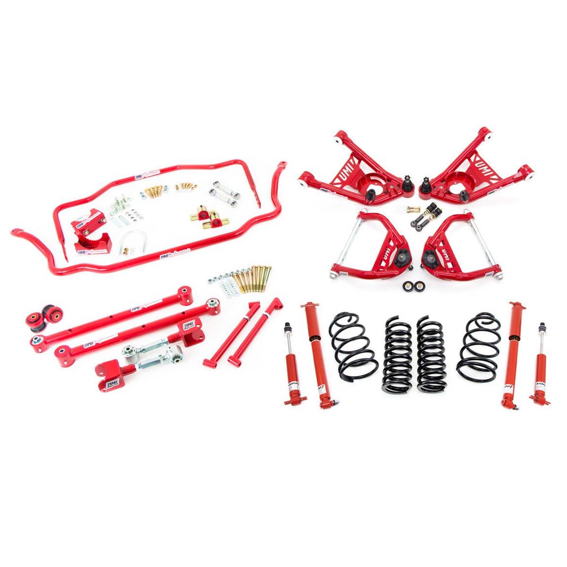 UMI ABF406-2-R 65-66 A-Body Stage 3.5 Kit, 2 Inch Lowering, Red