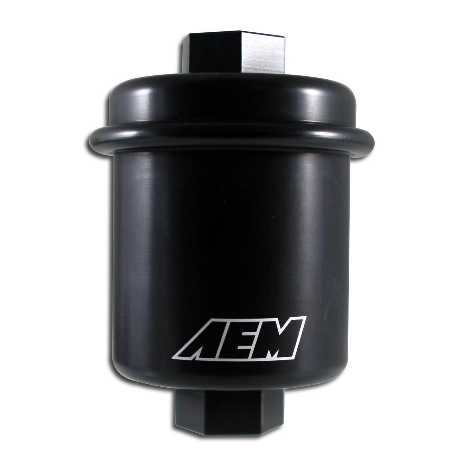 AEM 25200BK High Volume Fuel Filter, Black Anodized