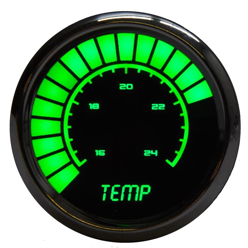 Intellitronix BS9113G Analog Water Temp Gauge, Green