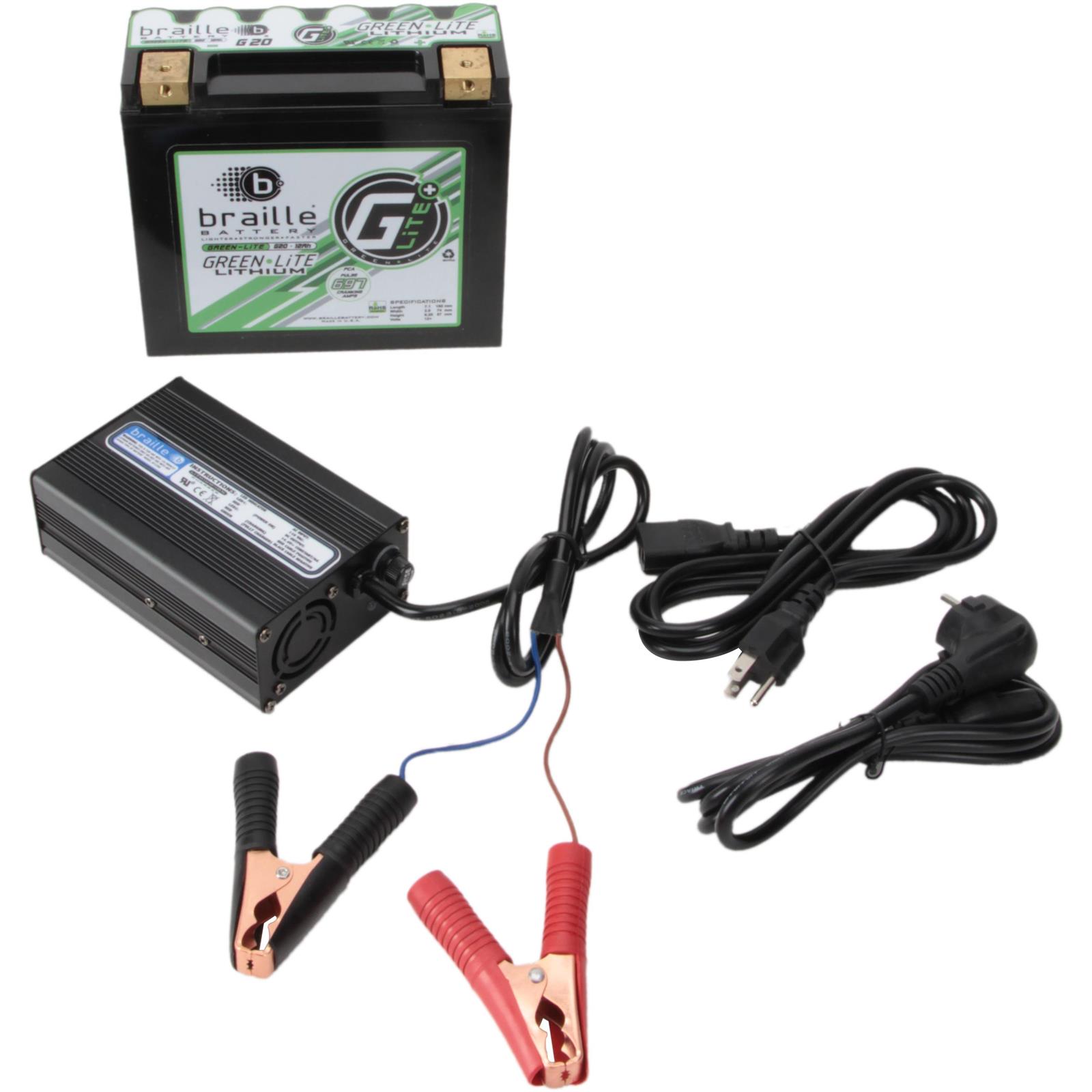 Braille Battery G20COMBO Lithium 12 Volt BatteryCharger Combo