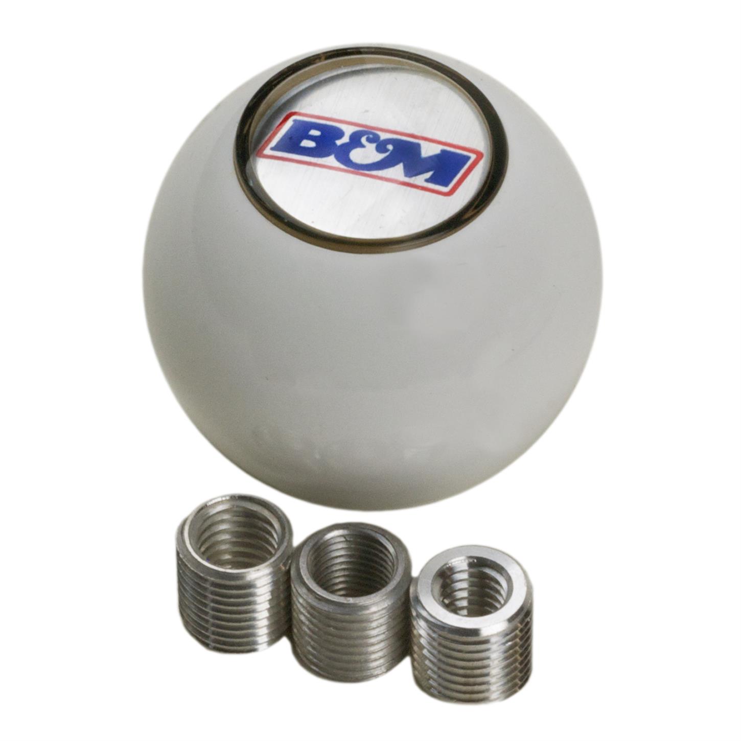 BMM46110 0.5-20 in. Universal Plastic Shifter Knob for B & M Logo - White