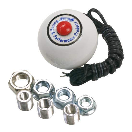 B&M 46112 Shifter Knob White with 12V Red Button Switch