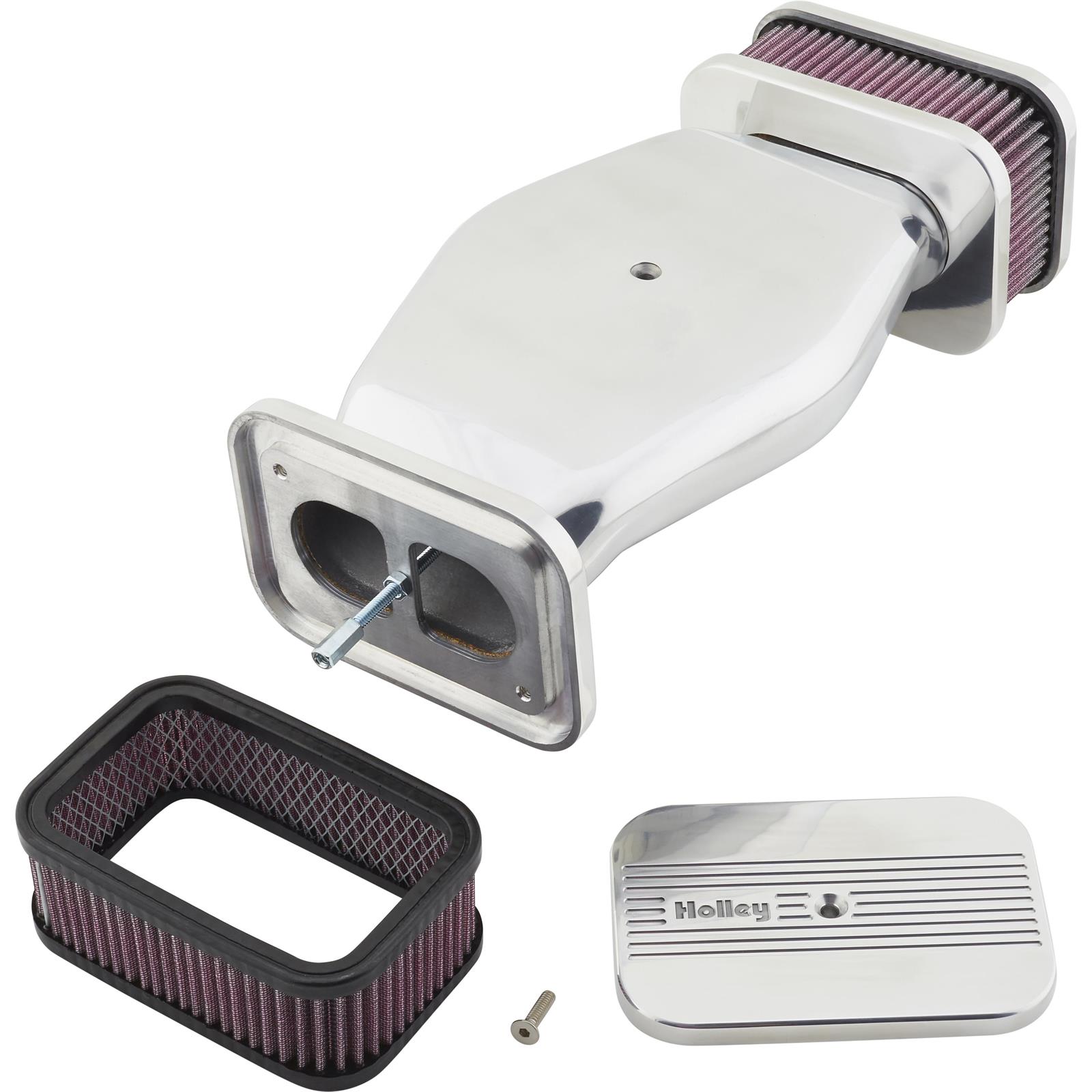 スター64280 Holley エアクリーナー ジャンク品 Holley 64280 Polished Aluminum Hi-Tek Low Profile Air