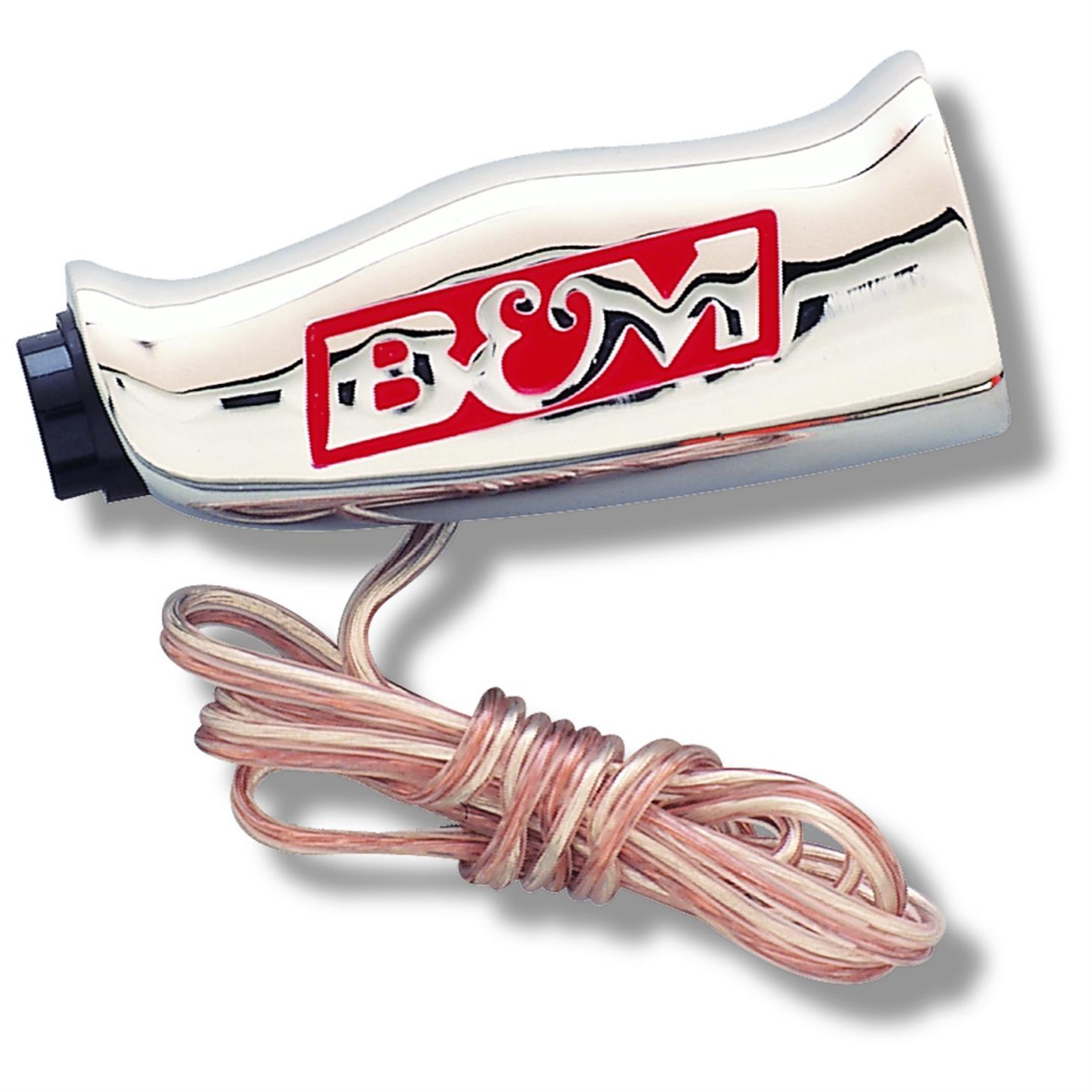 BMM80659 0.5-20 in. Universal T-Handle Shifter Knob with 12V Button for B & M Logo - Chrome